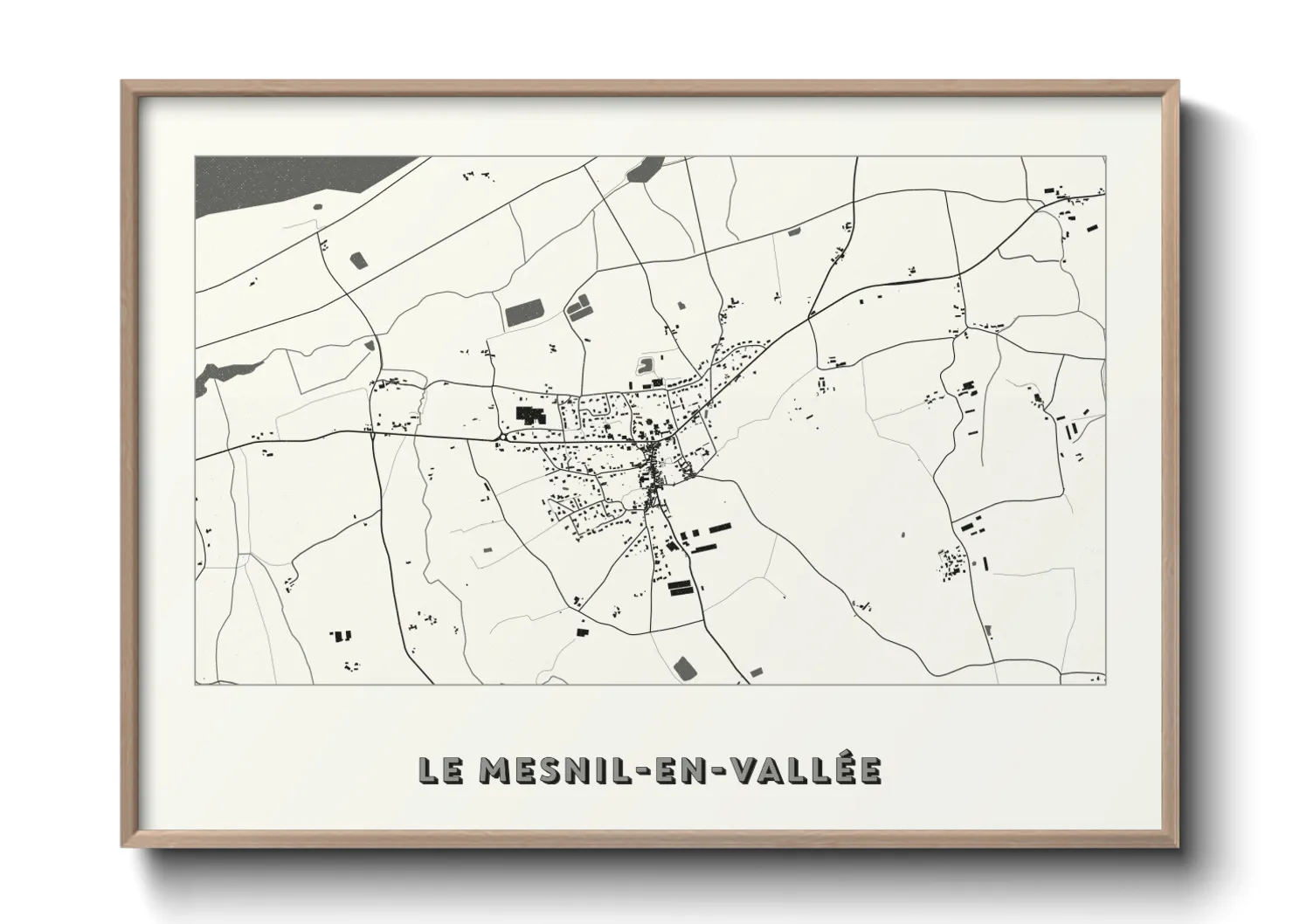 Une affiche de carte sur Le Mesnil-en-Vallée