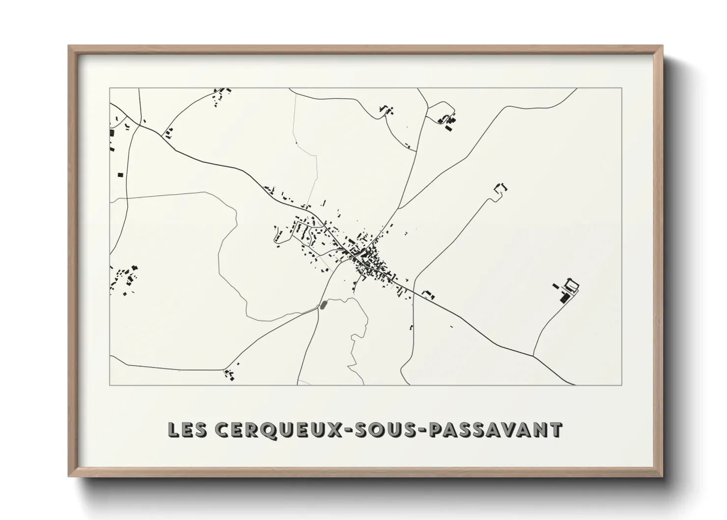 Une affiche de carte sur Les Cerqueux-sous-Passavant
