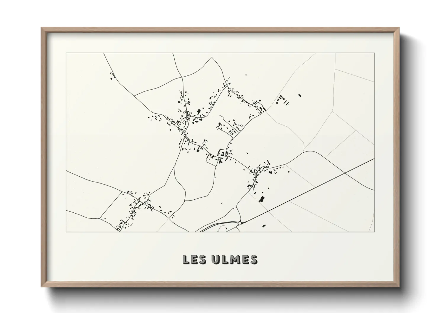 Une affiche de carte sur Les Ulmes