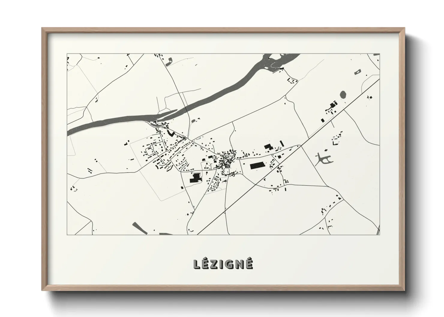 Une affiche de carte sur Lézigné