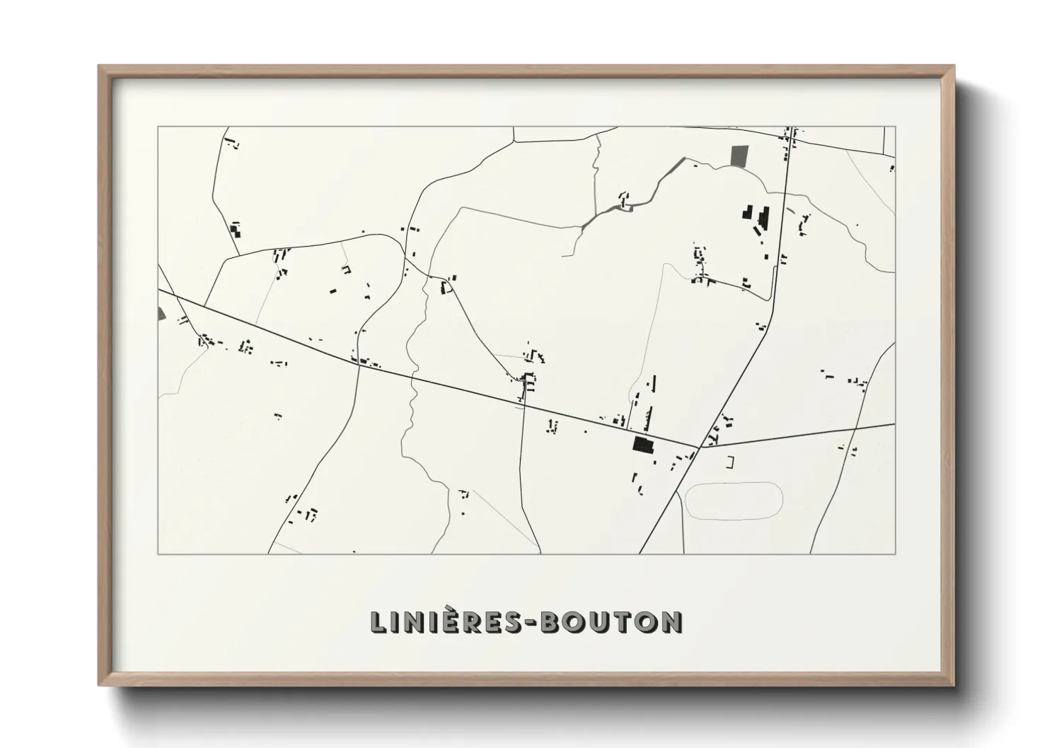 Une affiche de carte sur Linières-Bouton