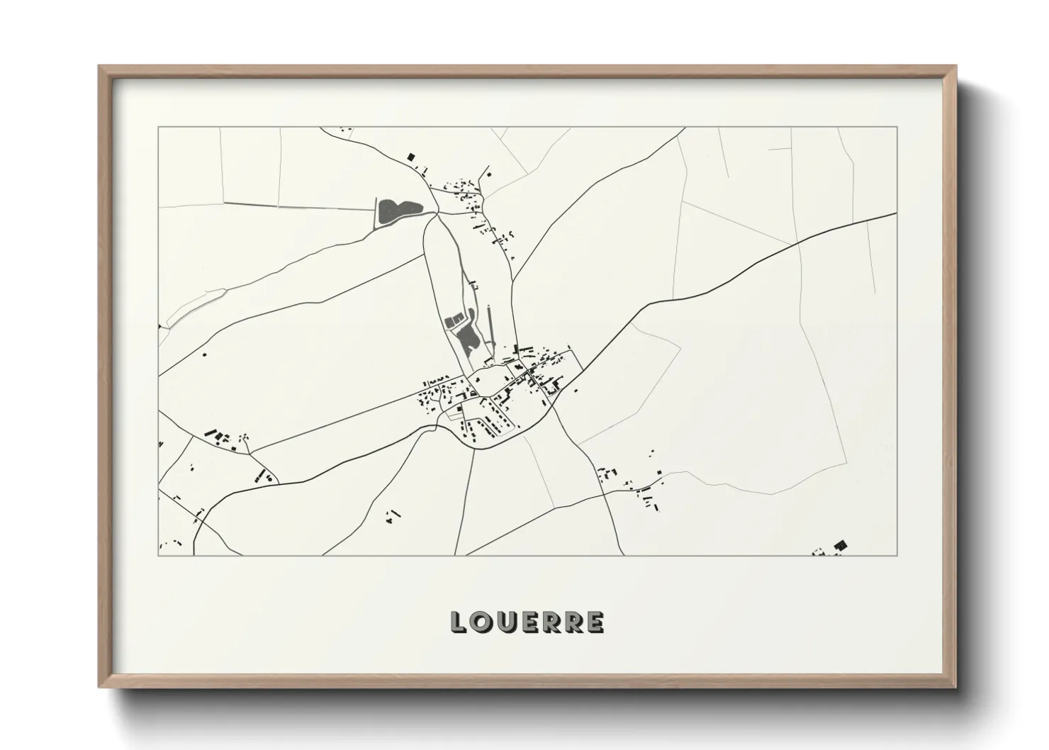 Une affiche de carte sur Louerre