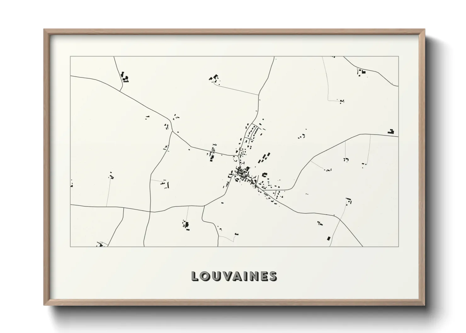 Une affiche de carte sur Louvaines