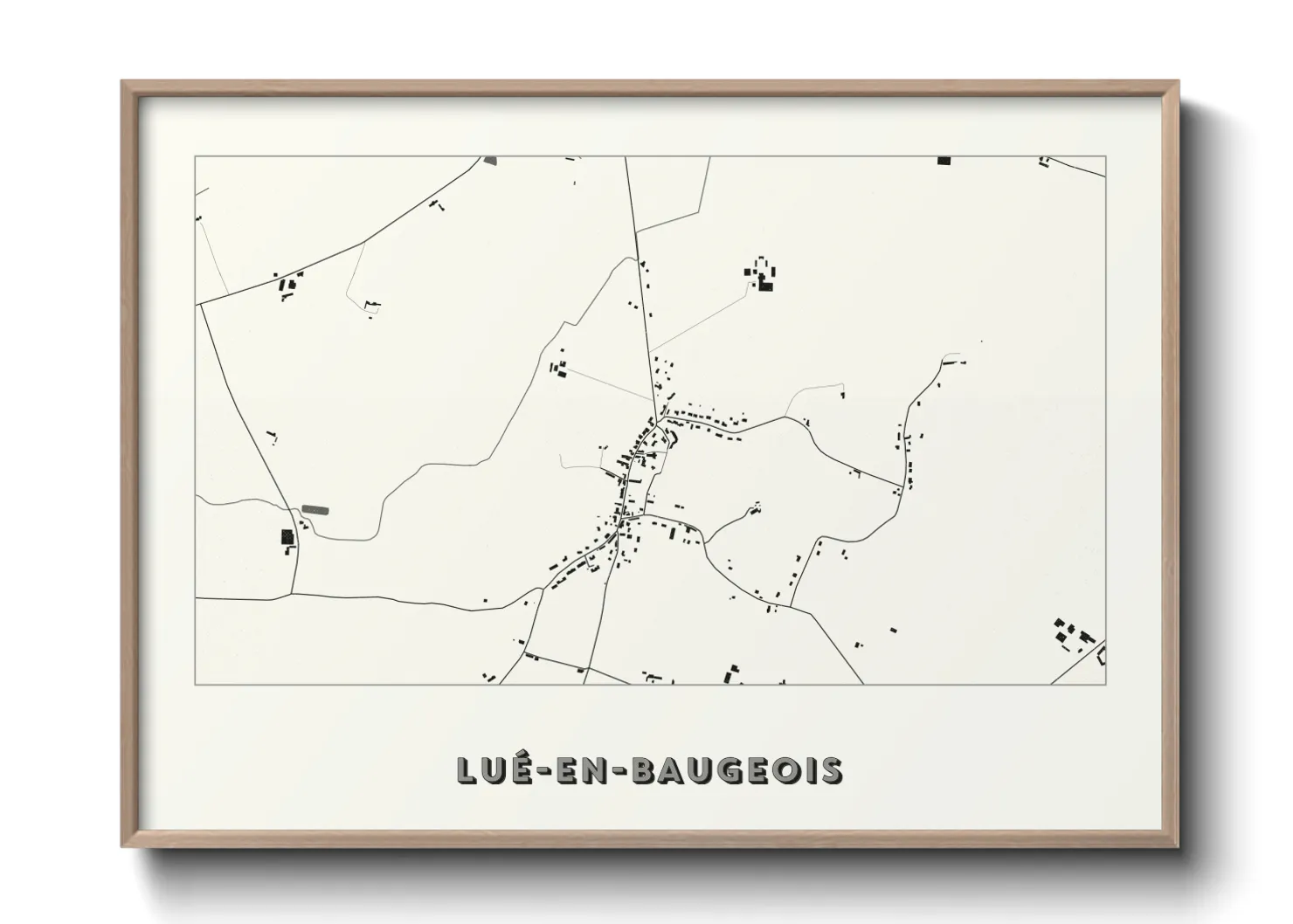 Une affiche de carte sur Lué-en-Baugeois