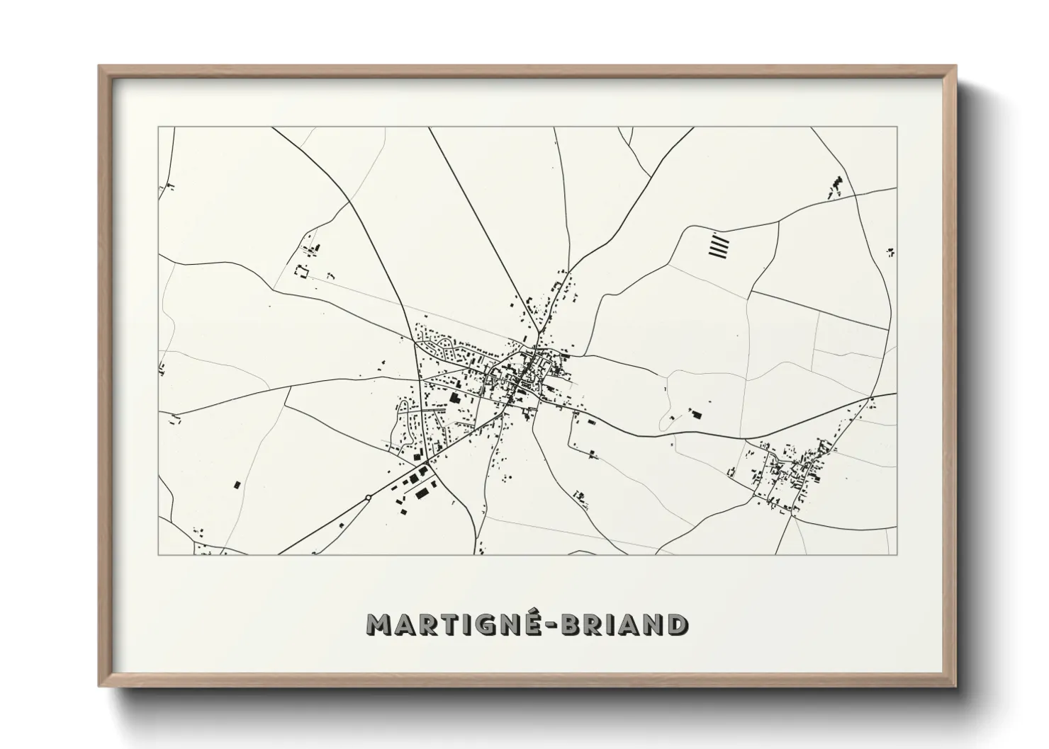 Une affiche de carte sur Martigné-Briand
