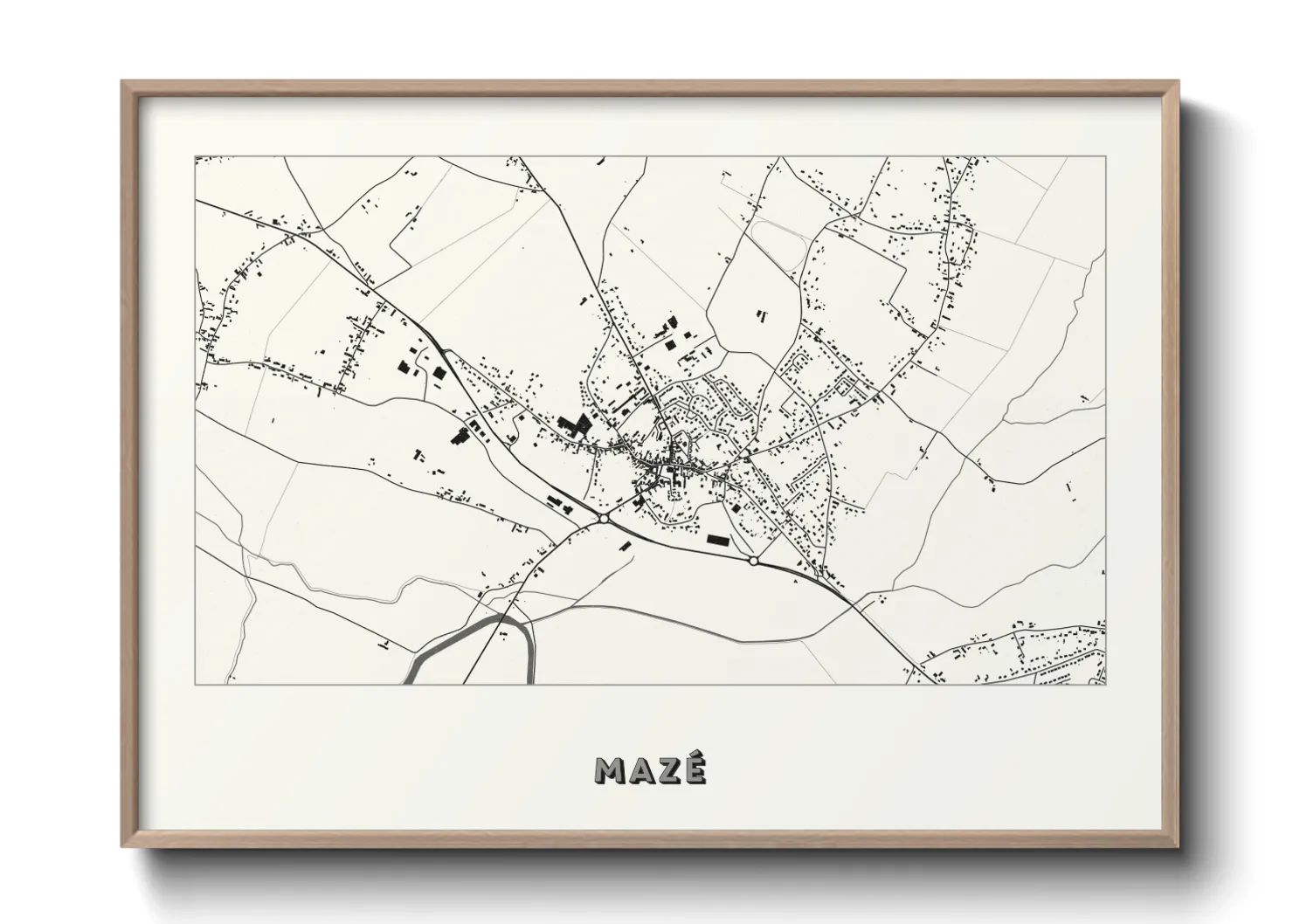 Une affiche de carte sur Mazé