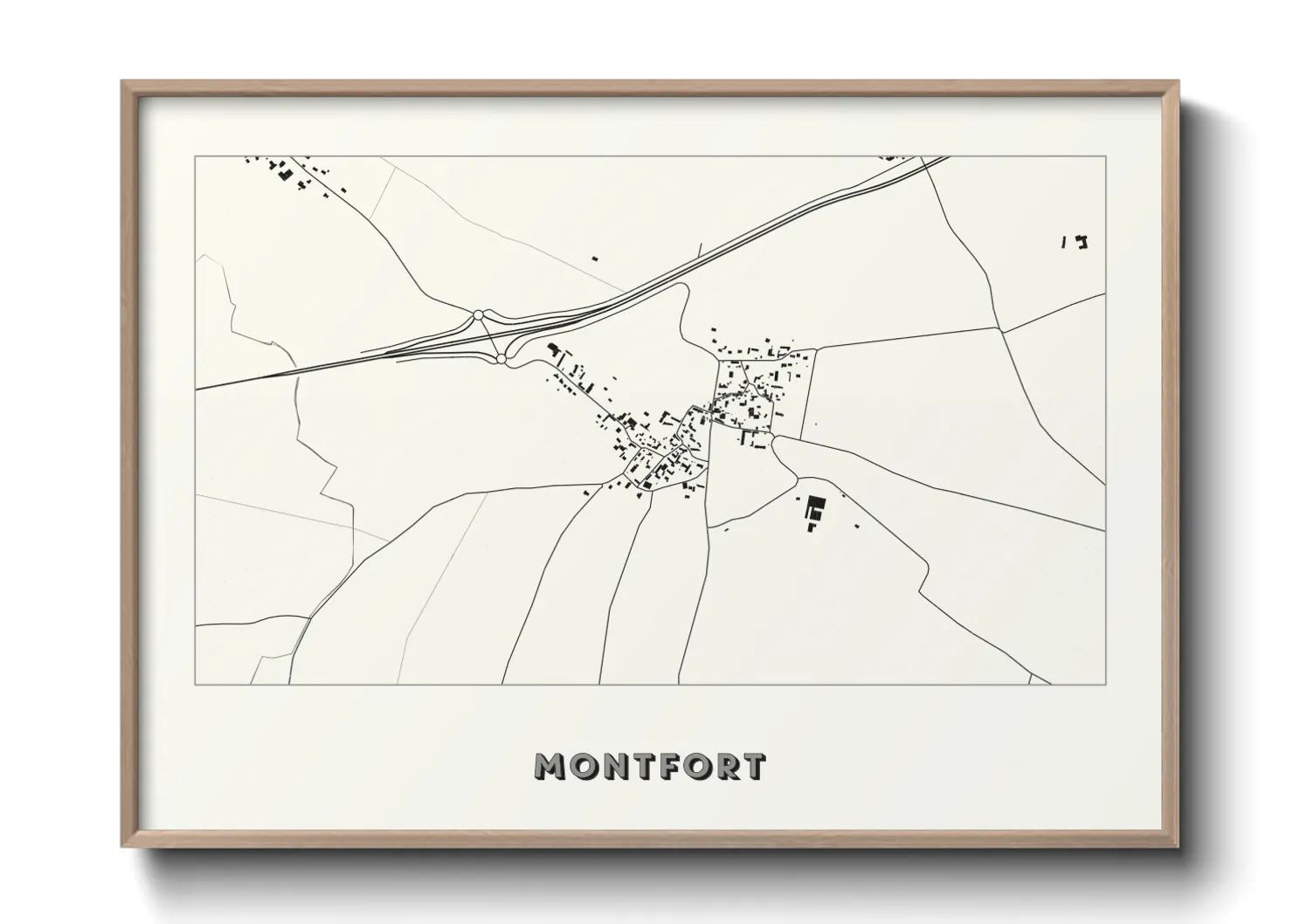 Une affiche de carte sur Montfort