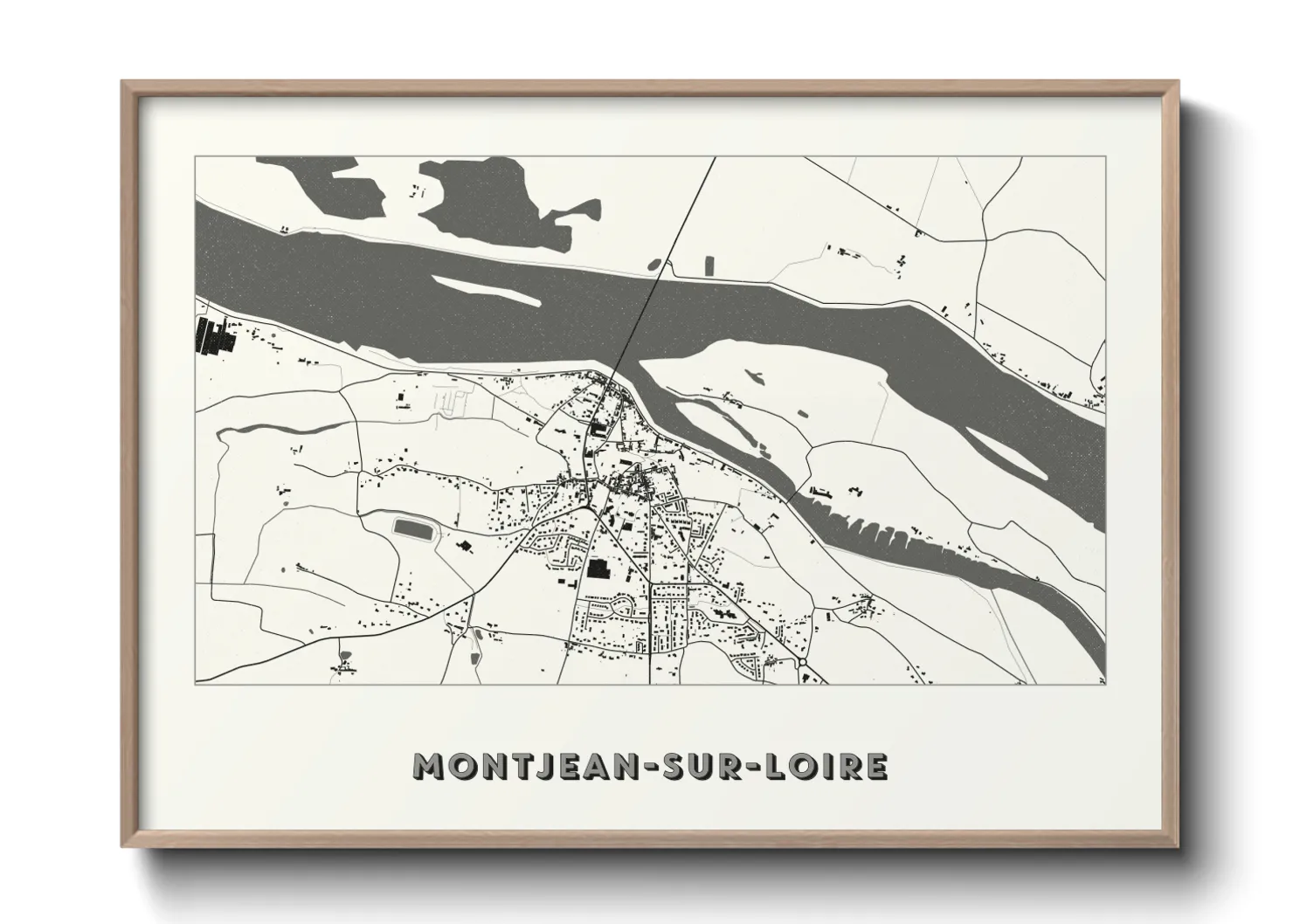 Une affiche de carte sur Montjean-sur-Loire