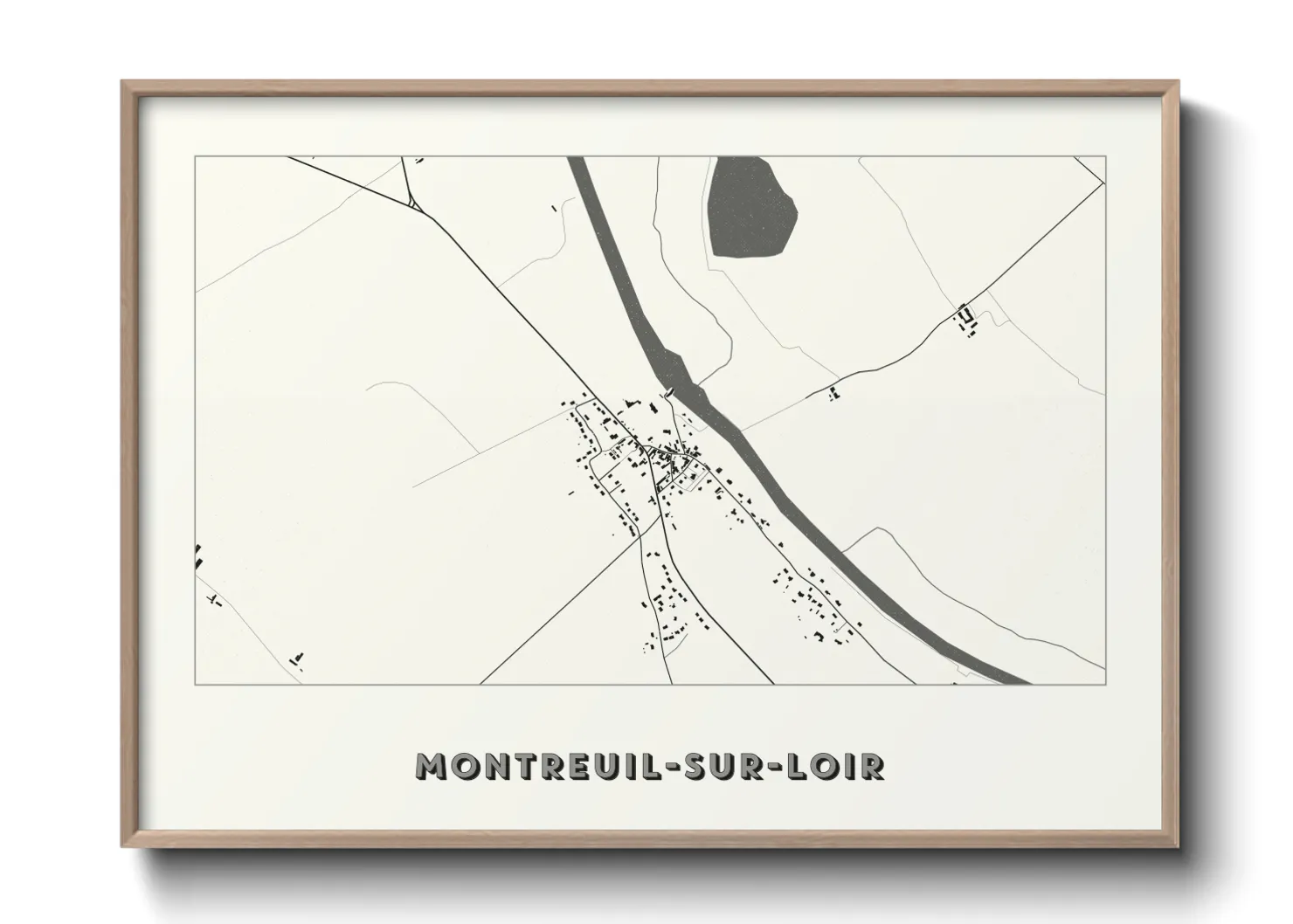Une affiche de carte sur Montreuil-sur-Loir