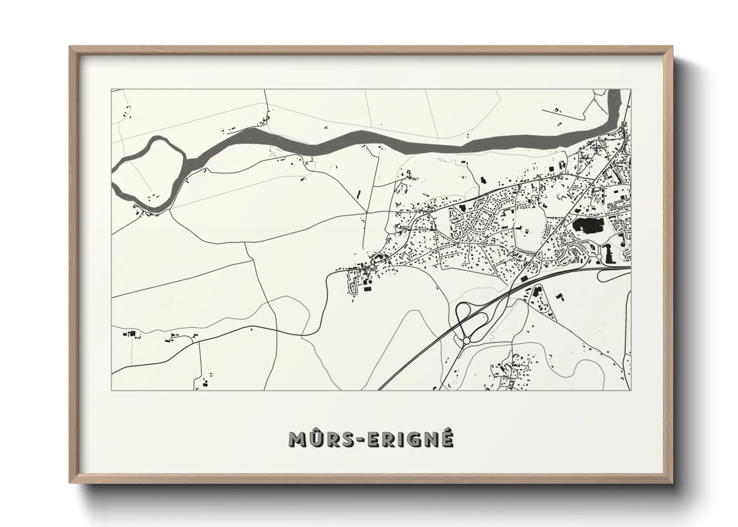 Une affiche de carte sur Mûrs-Erigné