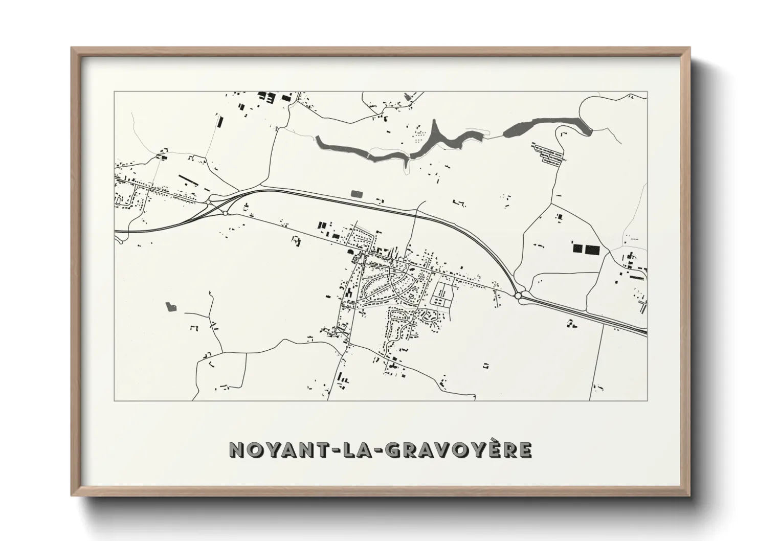 Une affiche de carte sur Noyant-la-Gravoyère