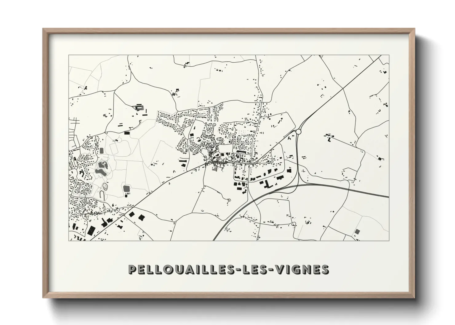 Une affiche de carte sur Pellouailles-les-Vignes
