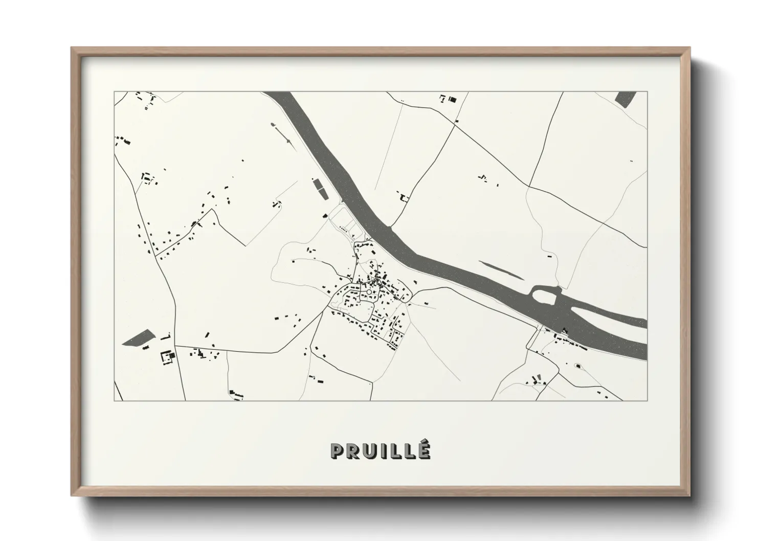 Une affiche de carte sur Pruillé