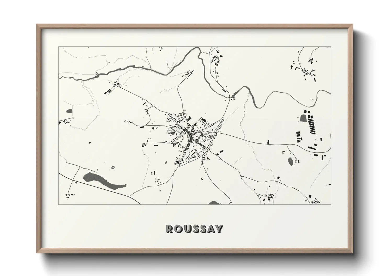 Une affiche de carte sur Roussay