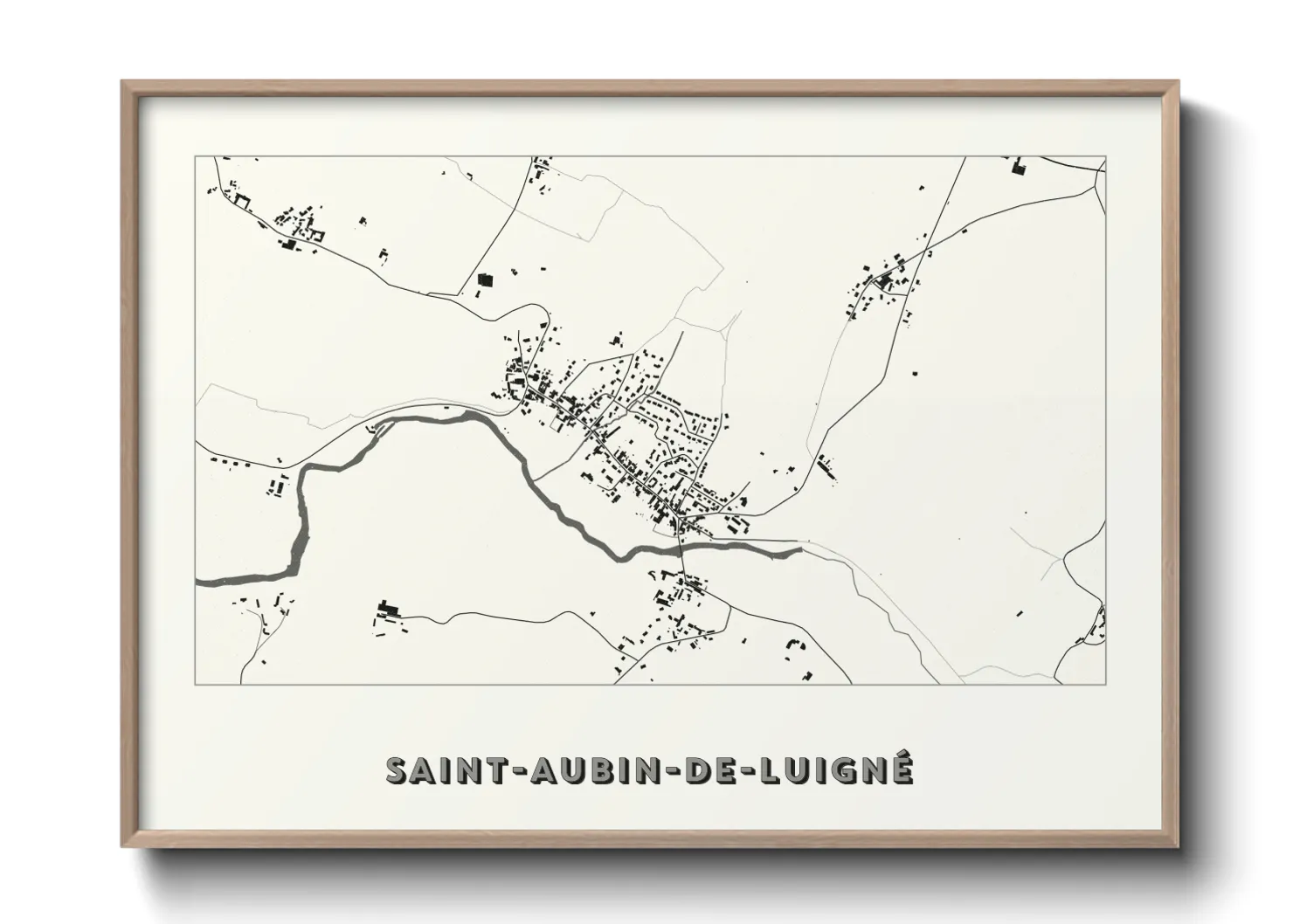 Une affiche de carte sur Saint-Aubin-de-Luigné