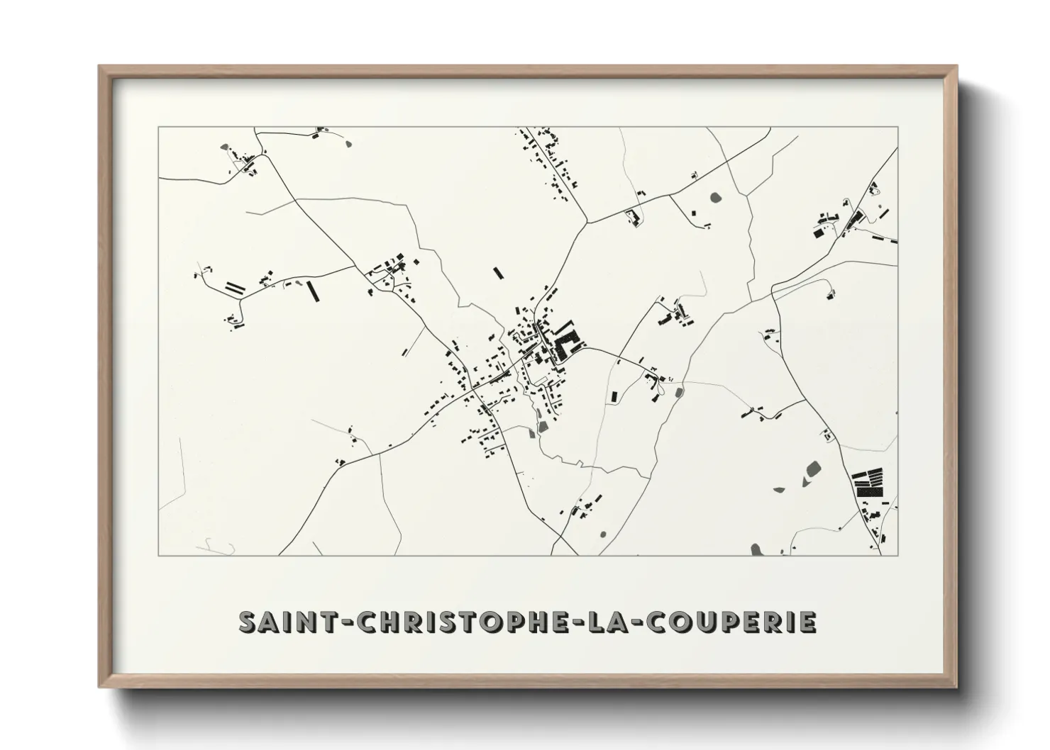 Une affiche de carte sur Saint-Christophe-la-Couperie