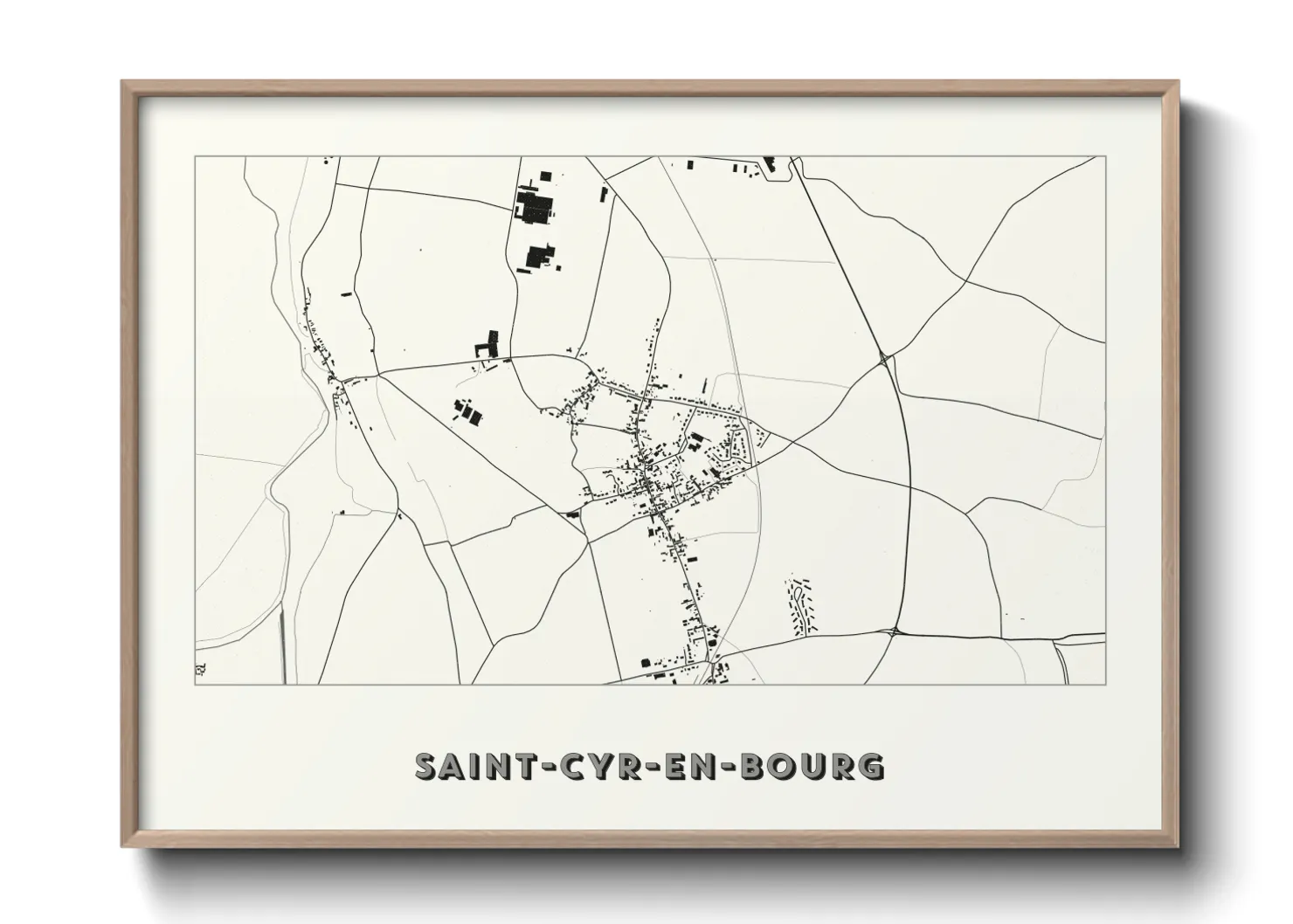 Une affiche de carte sur Saint-Cyr-en-Bourg