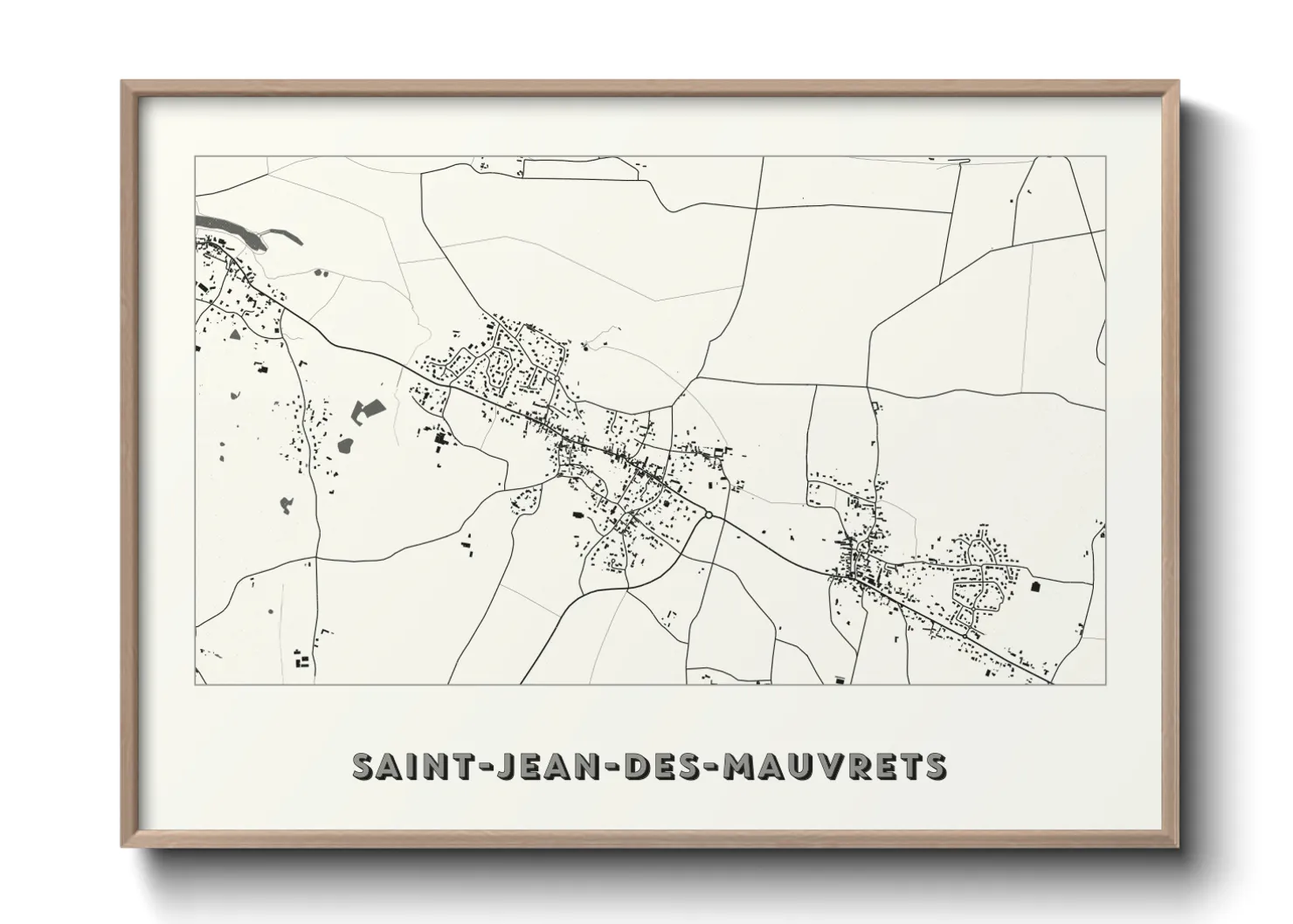 Une affiche de carte sur Saint-Jean-des-Mauvrets