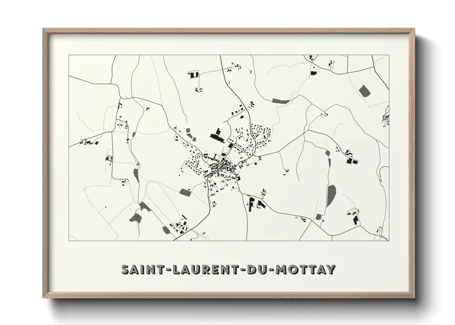 Une affiche de carte sur Saint-Laurent-du-Mottay