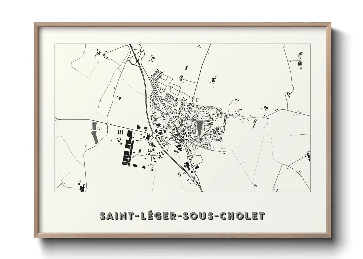 Une affiche de carte sur Saint-Léger-sous-Cholet