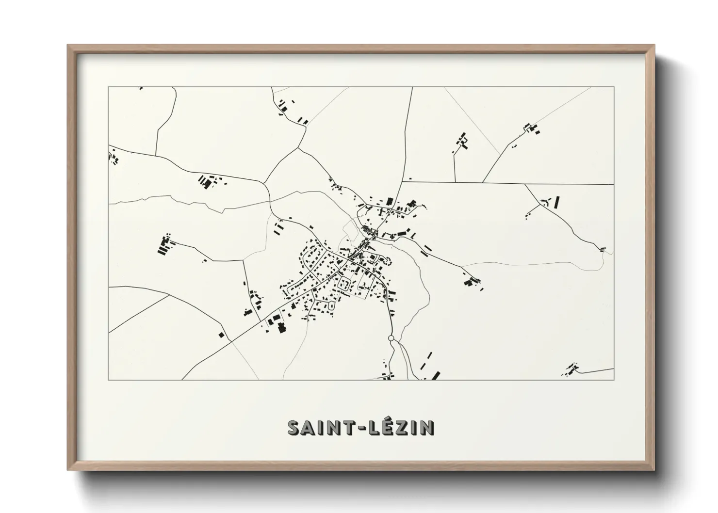 Une affiche de carte sur Saint-Lézin