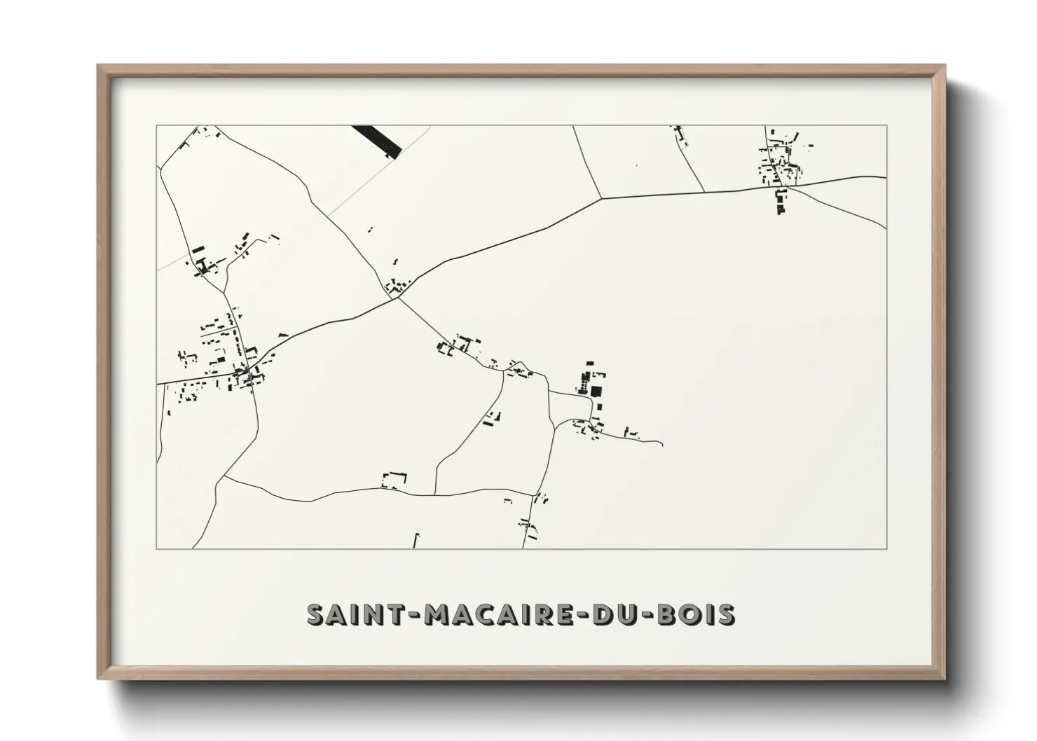 Une affiche de carte sur Saint-Macaire-du-Bois