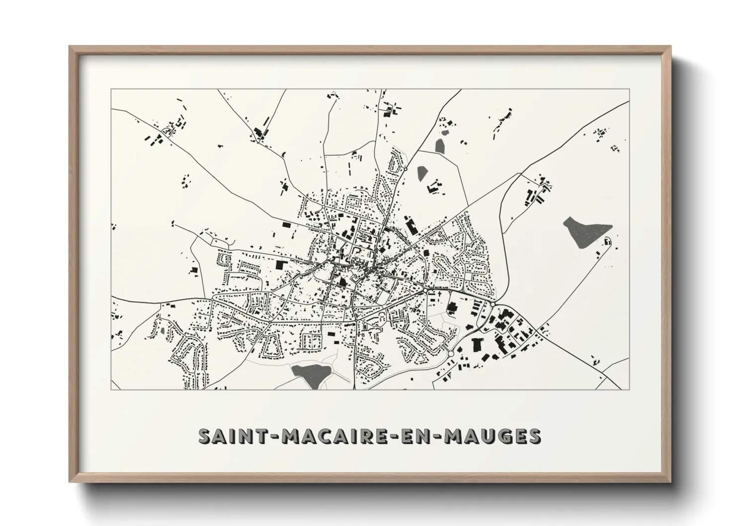 Une affiche de carte sur Saint-Macaire-en-Mauges