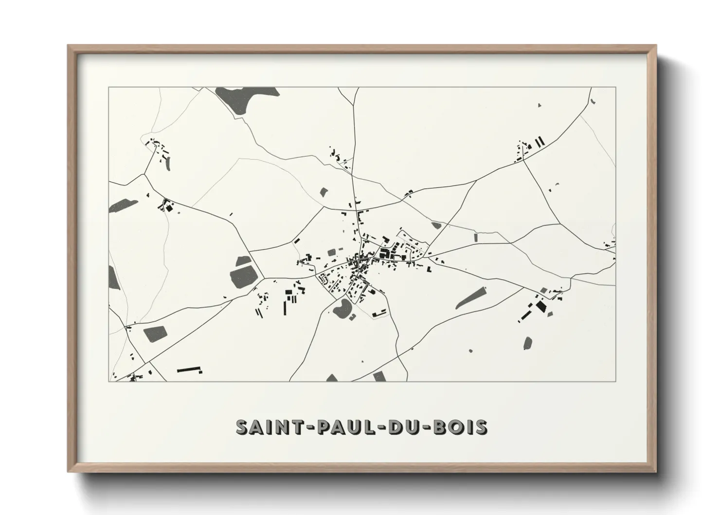 Une affiche de carte sur Saint-Paul-du-Bois