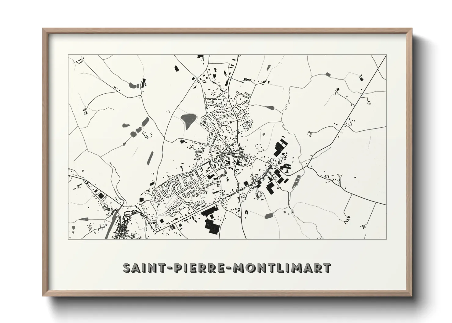 Une affiche de carte sur Saint-Pierre-Montlimart