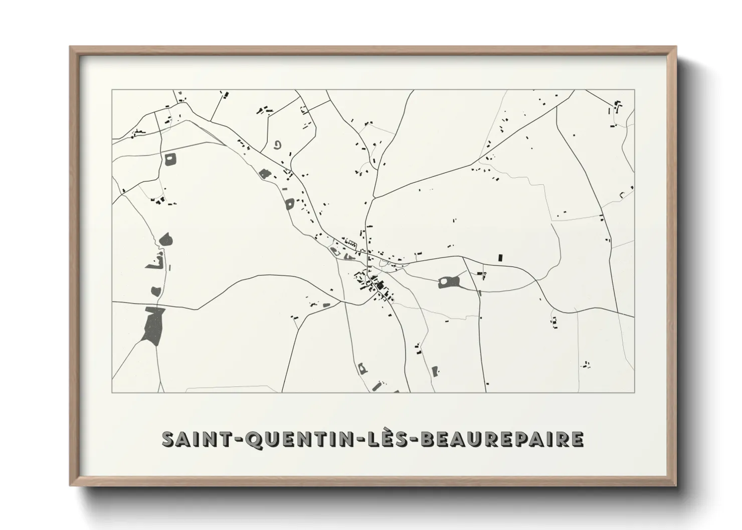 Une affiche de carte sur Saint-Quentin-lès-Beaurepaire