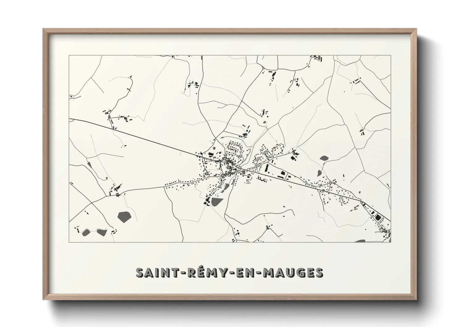 Une affiche de carte sur Saint-Rémy-en-Mauges