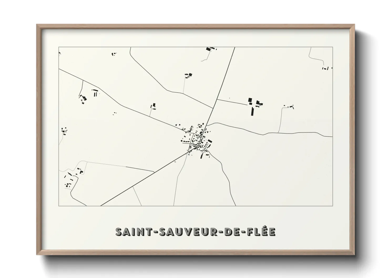 Une affiche de carte sur Saint-Sauveur-de-Flée