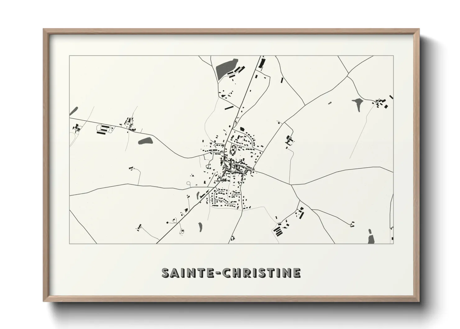 Une affiche de carte sur Sainte-Christine