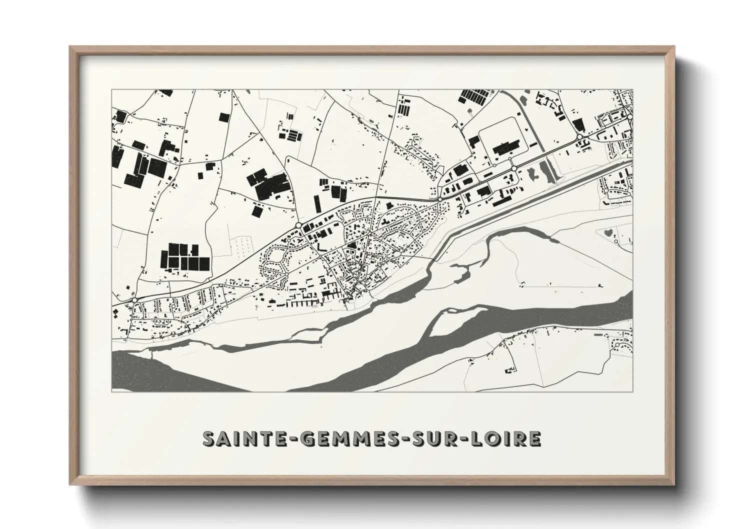 Une affiche de carte sur Sainte-Gemmes-sur-Loire
