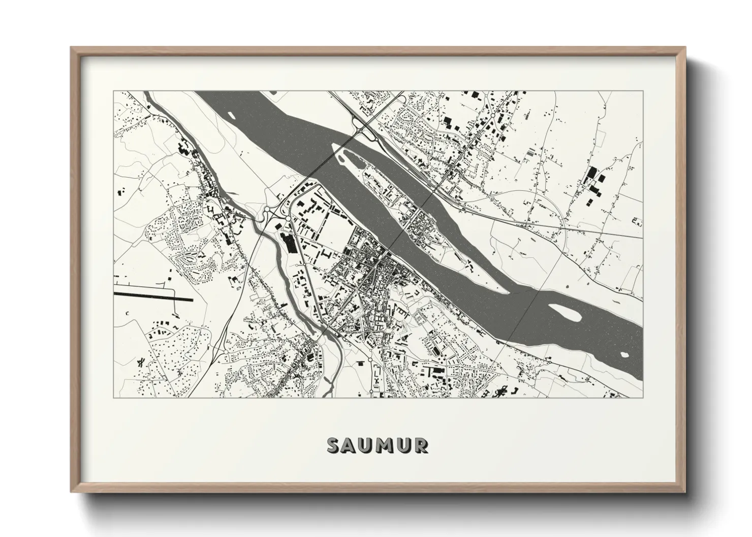 Une affiche de carte sur Saumur