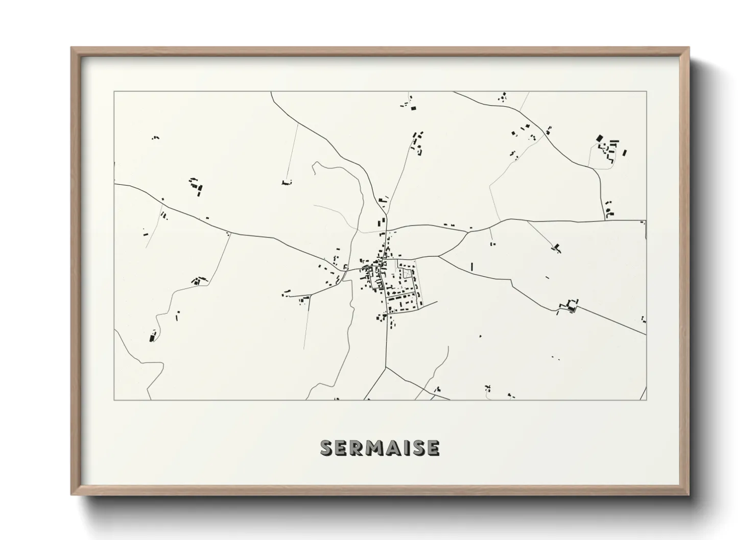 Une affiche de carte sur Sermaise