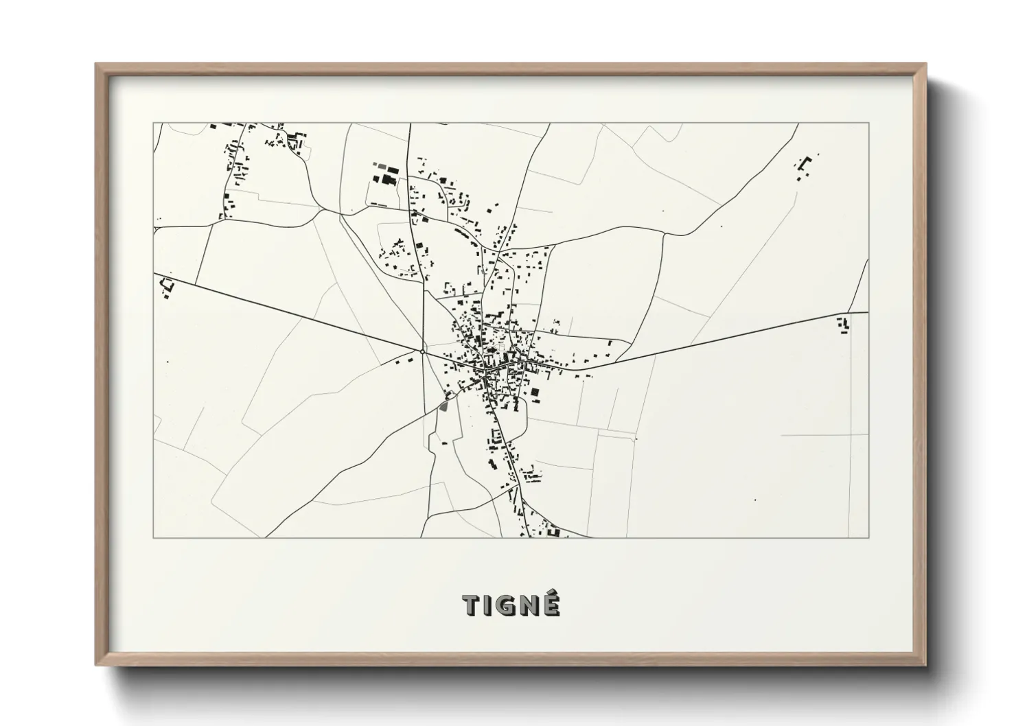 Une affiche de carte sur Tigné