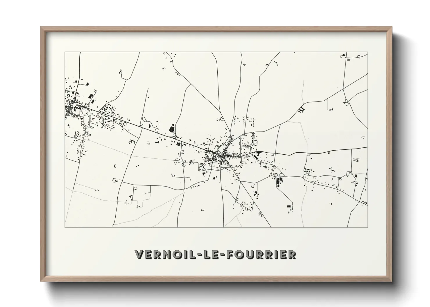 Une affiche de carte sur Vernoil-le-Fourrier