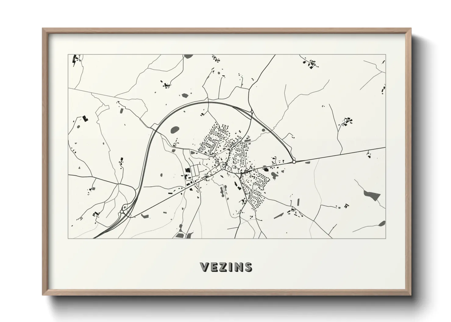 Une affiche de carte sur Vezins