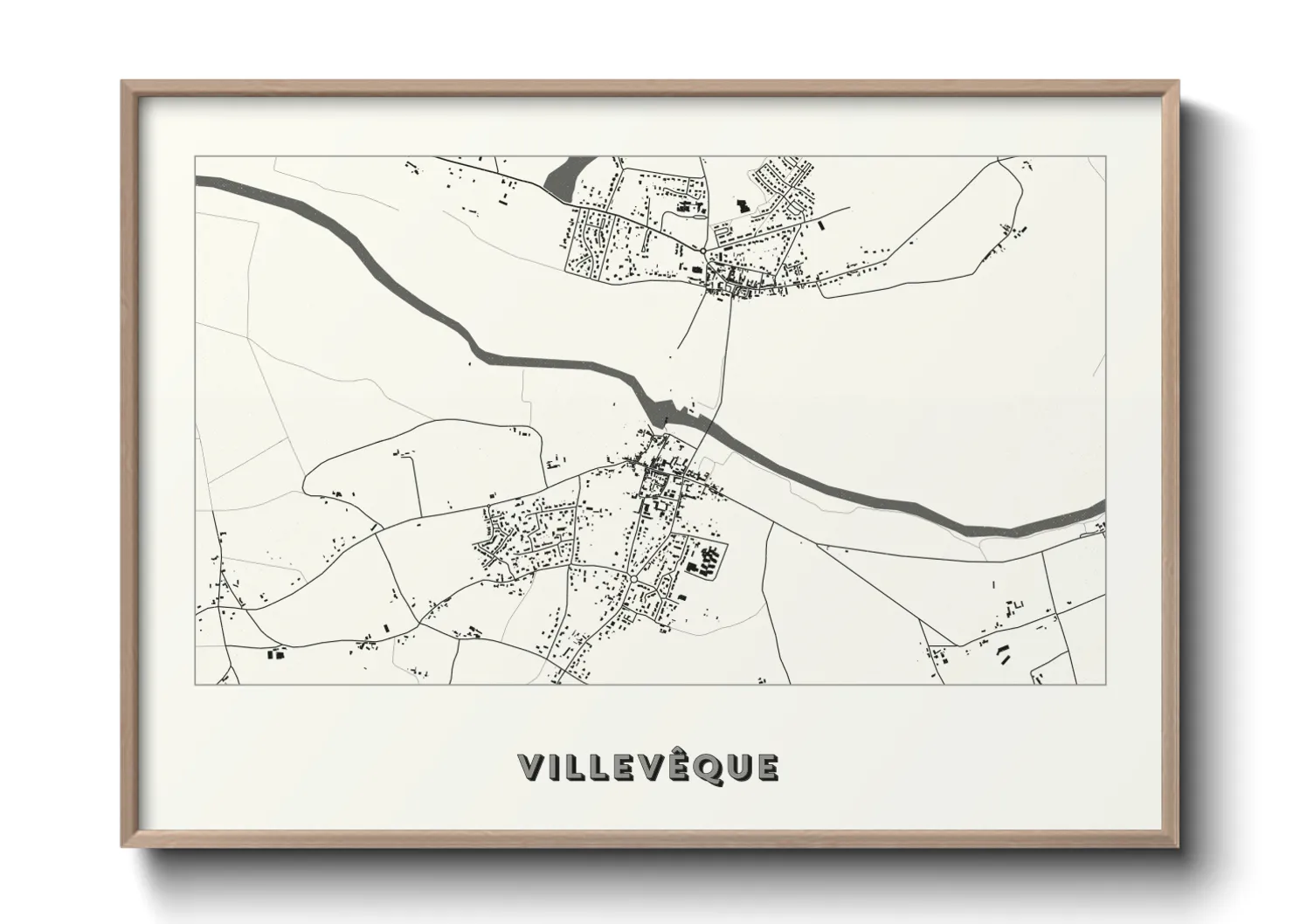 Une affiche de carte sur Villevêque