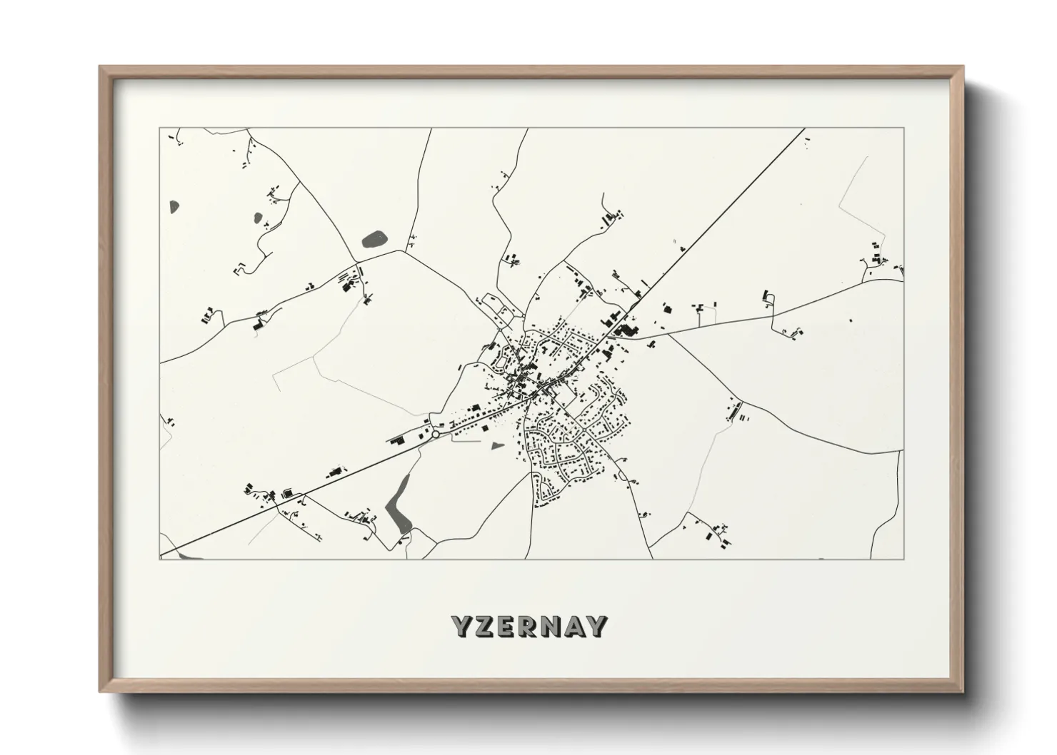 Une affiche de carte sur Yzernay