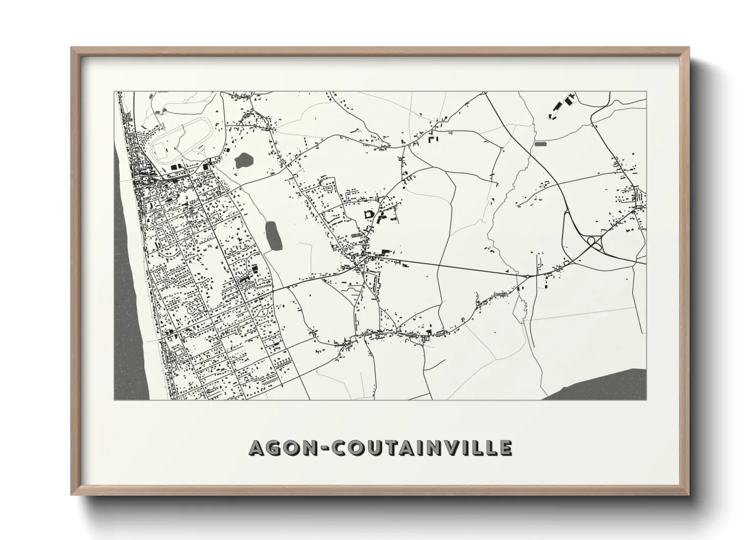 Une affiche de carte sur Agon-Coutainville