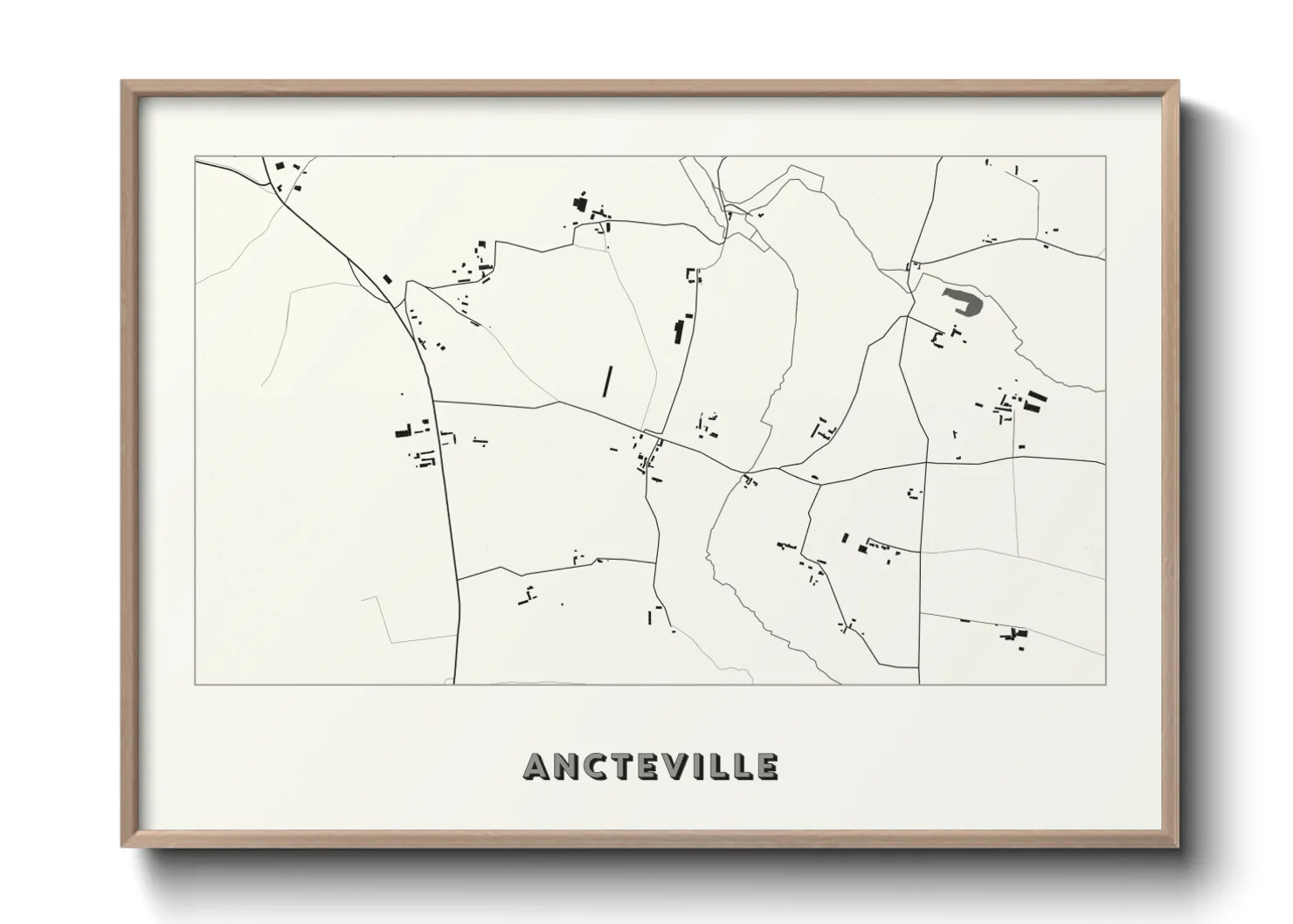 Une affiche de carte sur Ancteville