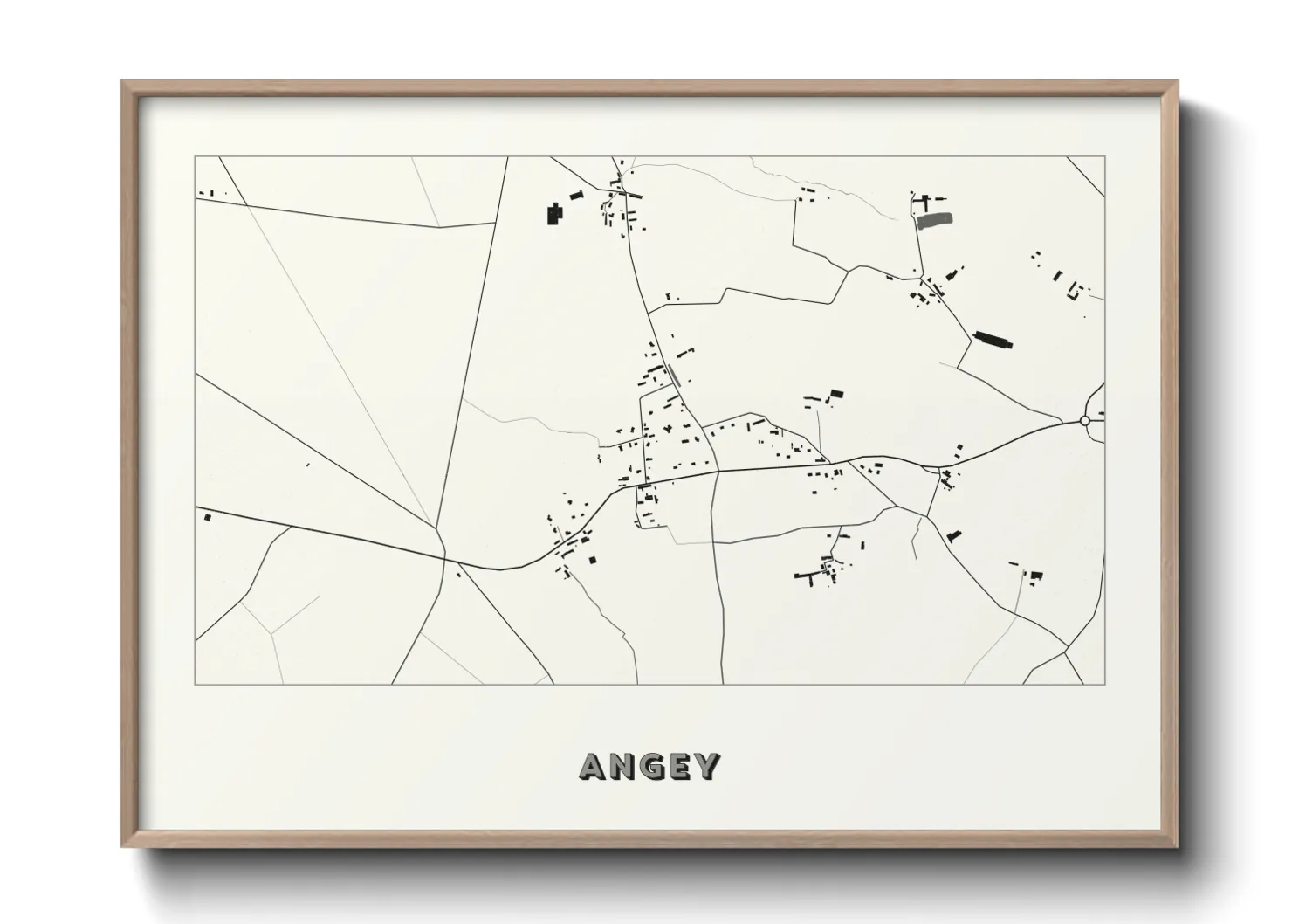 Une affiche de carte sur Angey