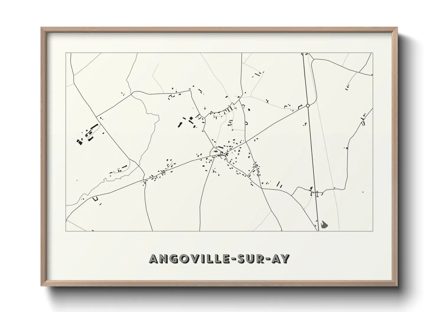Une affiche de carte sur Angoville-sur-Ay