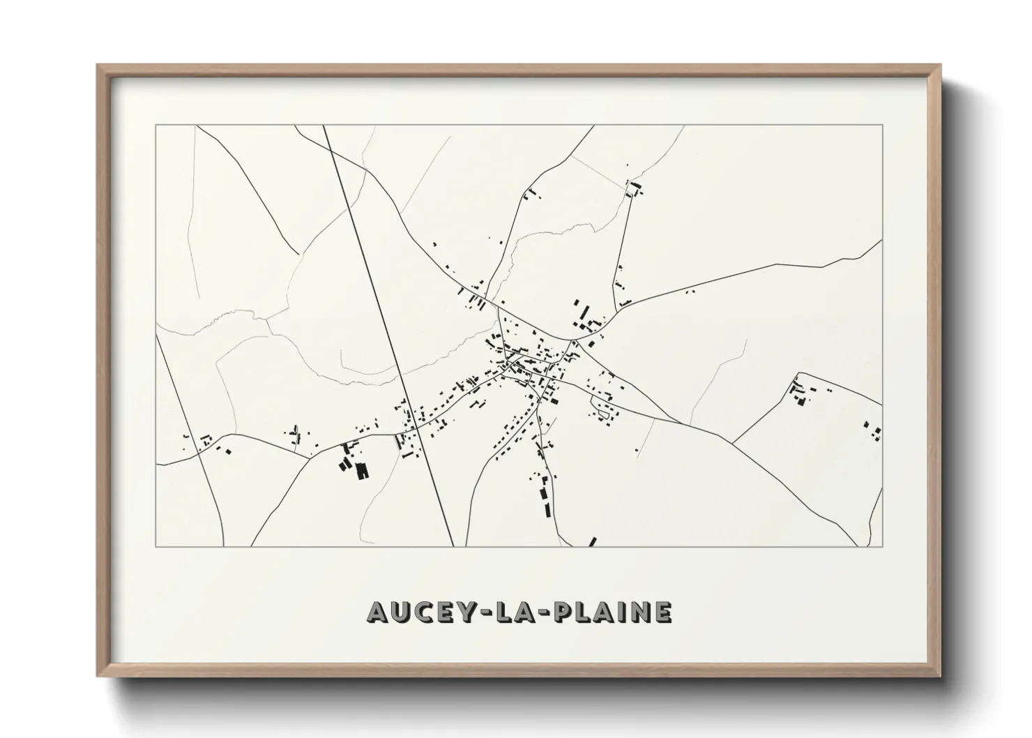 Une affiche de carte sur Aucey-la-Plaine
