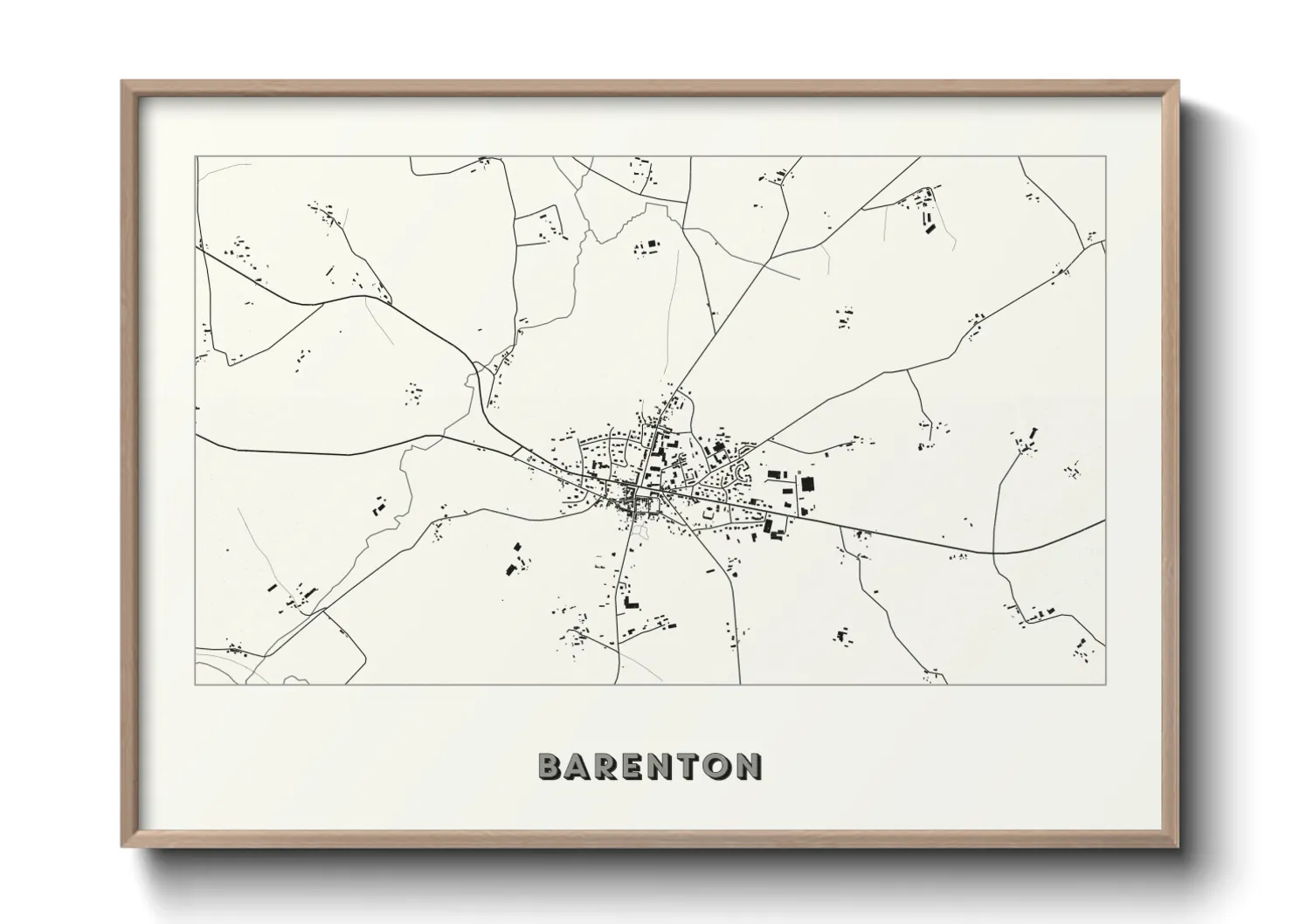 Une affiche de carte sur Barenton