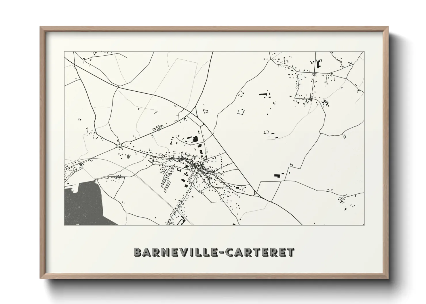 Une affiche de carte sur Barneville-Carteret