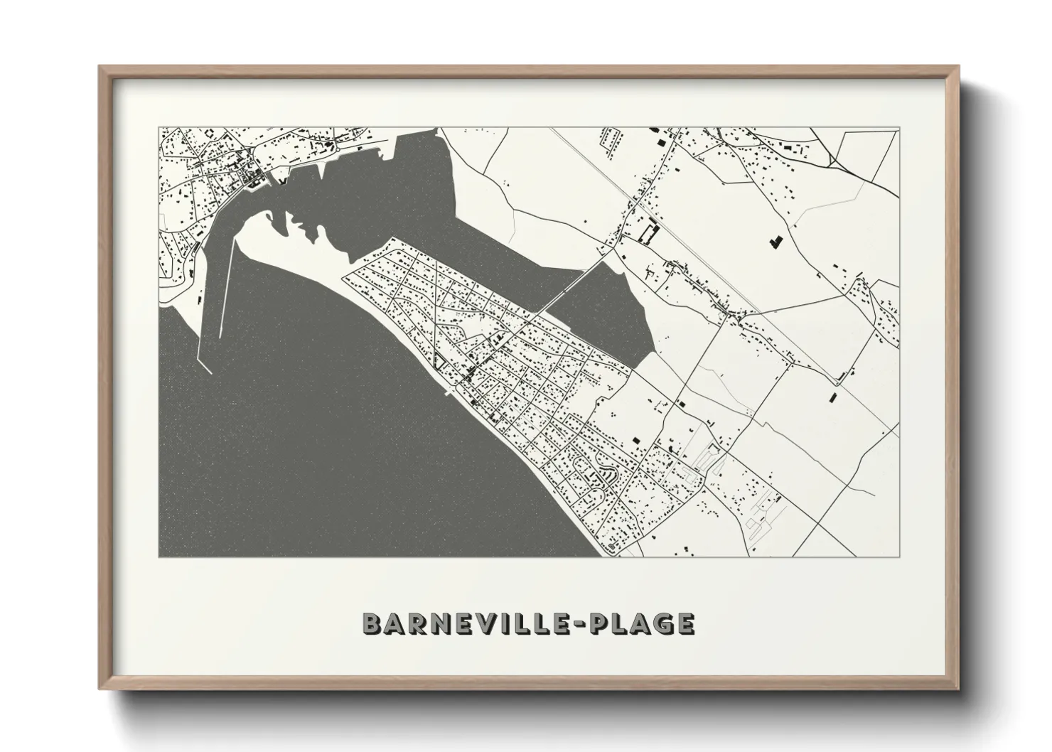 Une affiche de carte sur Barneville-Plage