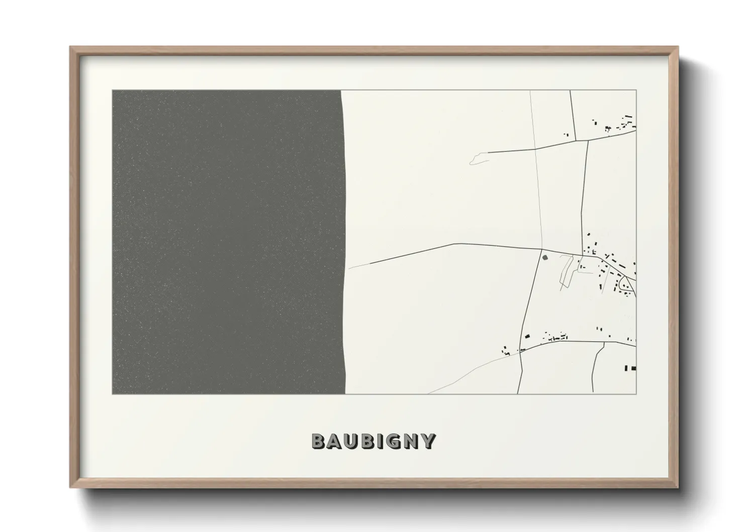 Une affiche de carte sur Baubigny